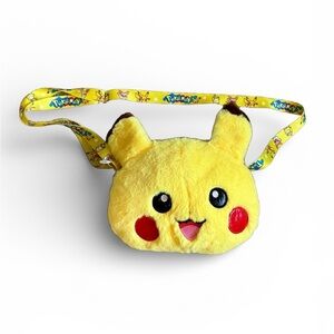 Pokémon Pikachu Plush Crossbody Bag Yellow – Soft Character Purse